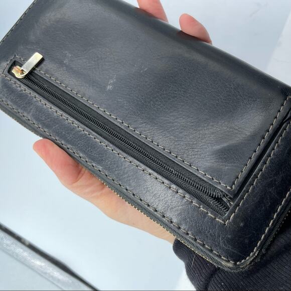 Fossil Green & Blue Patchwork Leather Full Zip Wallet - Picture 4 of 8